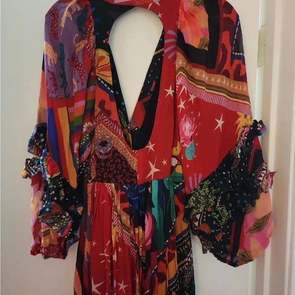 FARM Rio Vibrant Red and Blue Maxi Dress - Picture 15 of 16